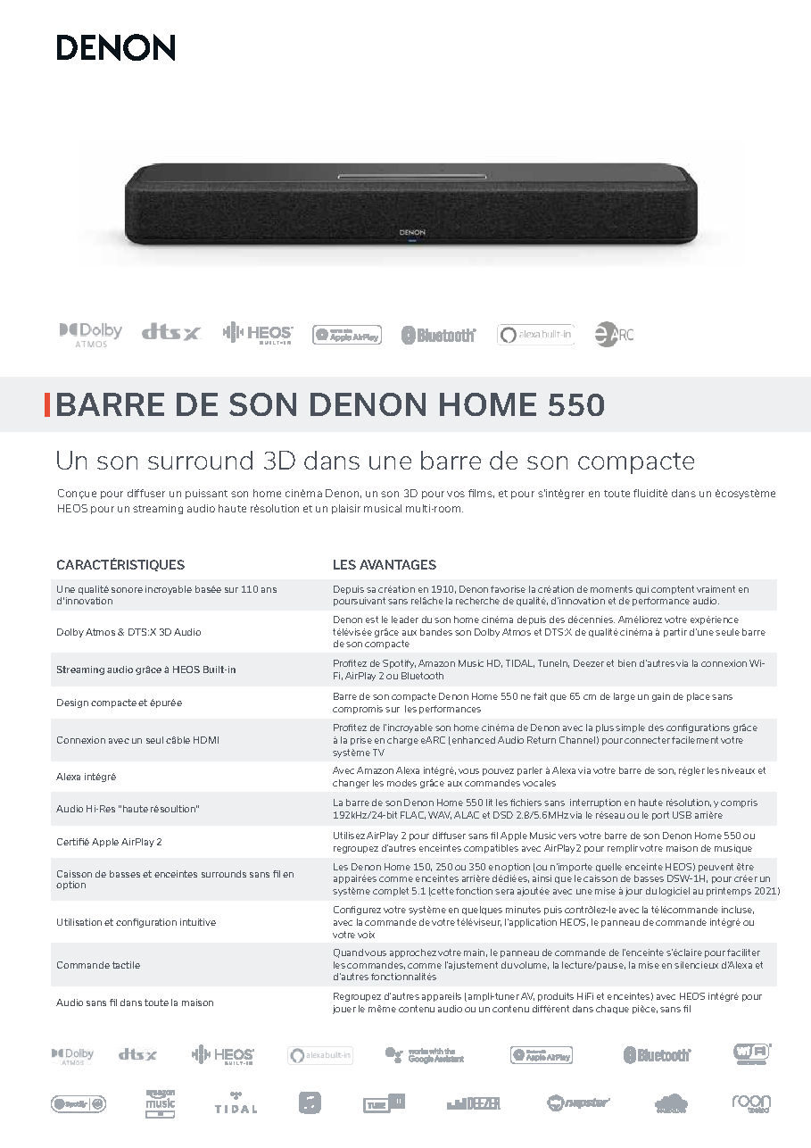 Fiche technique fournisseur