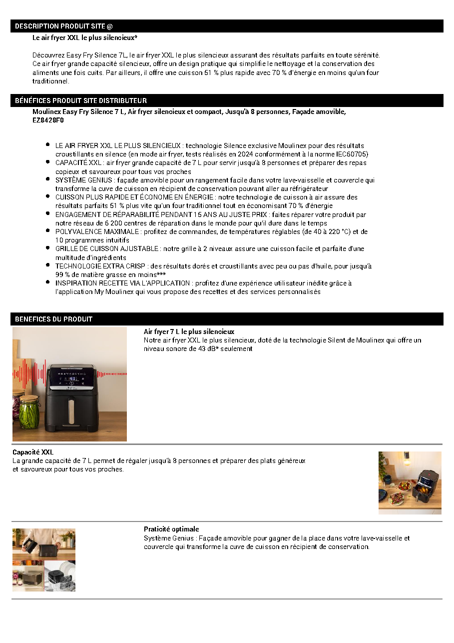Fiche technique fournisseur