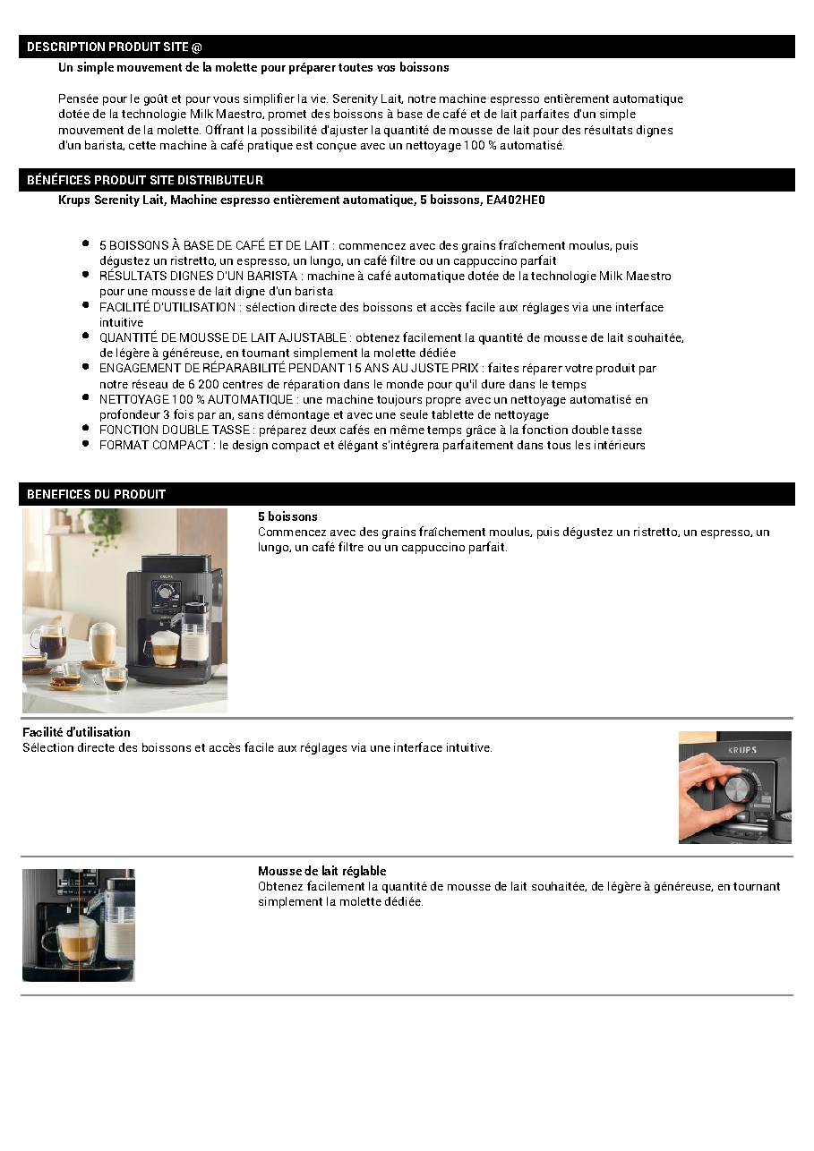 Fiche technique fournisseur
