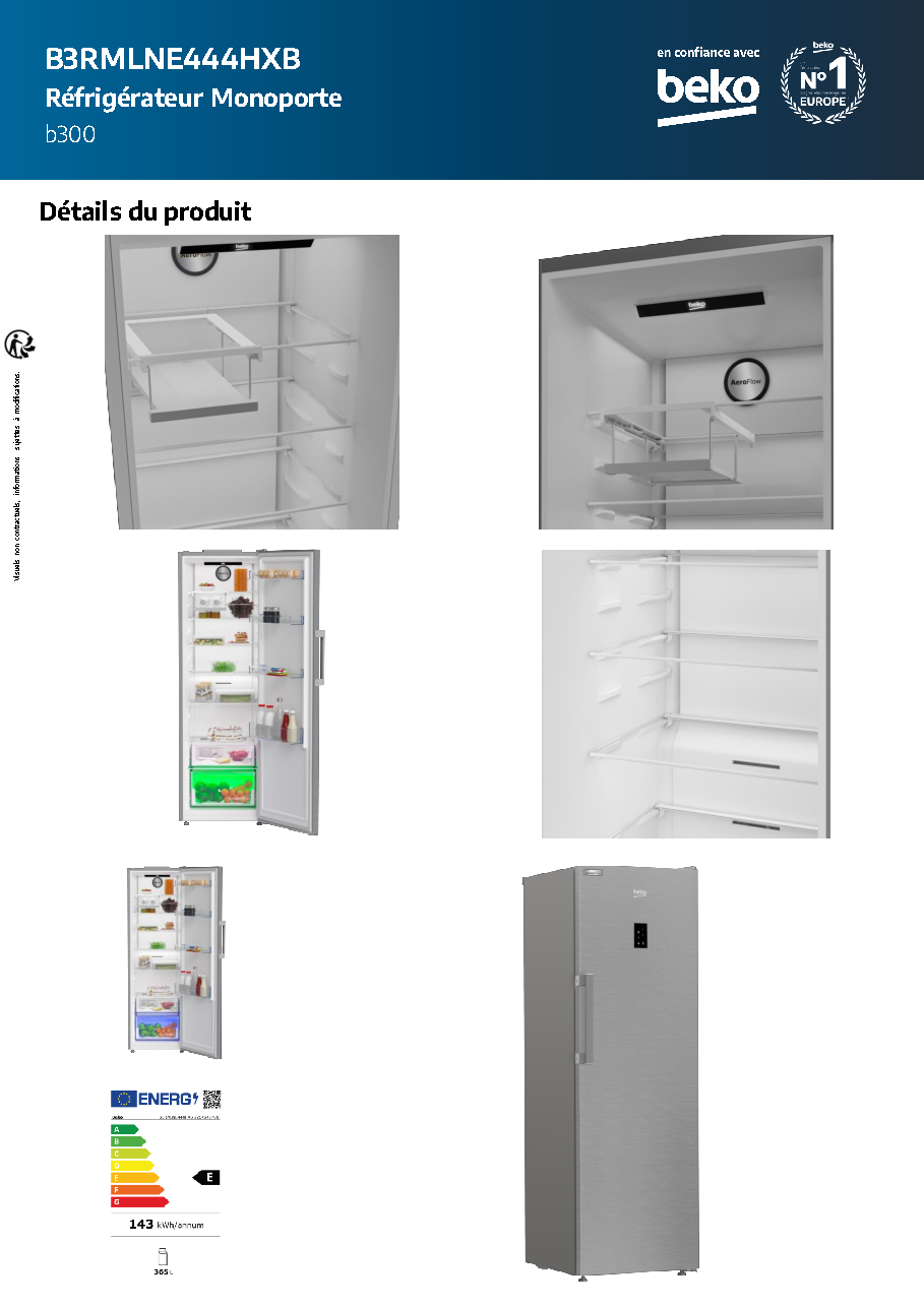 Fiche technique fournisseur
