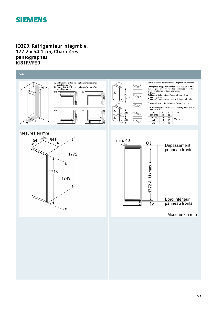 Fiche technique fournisseur