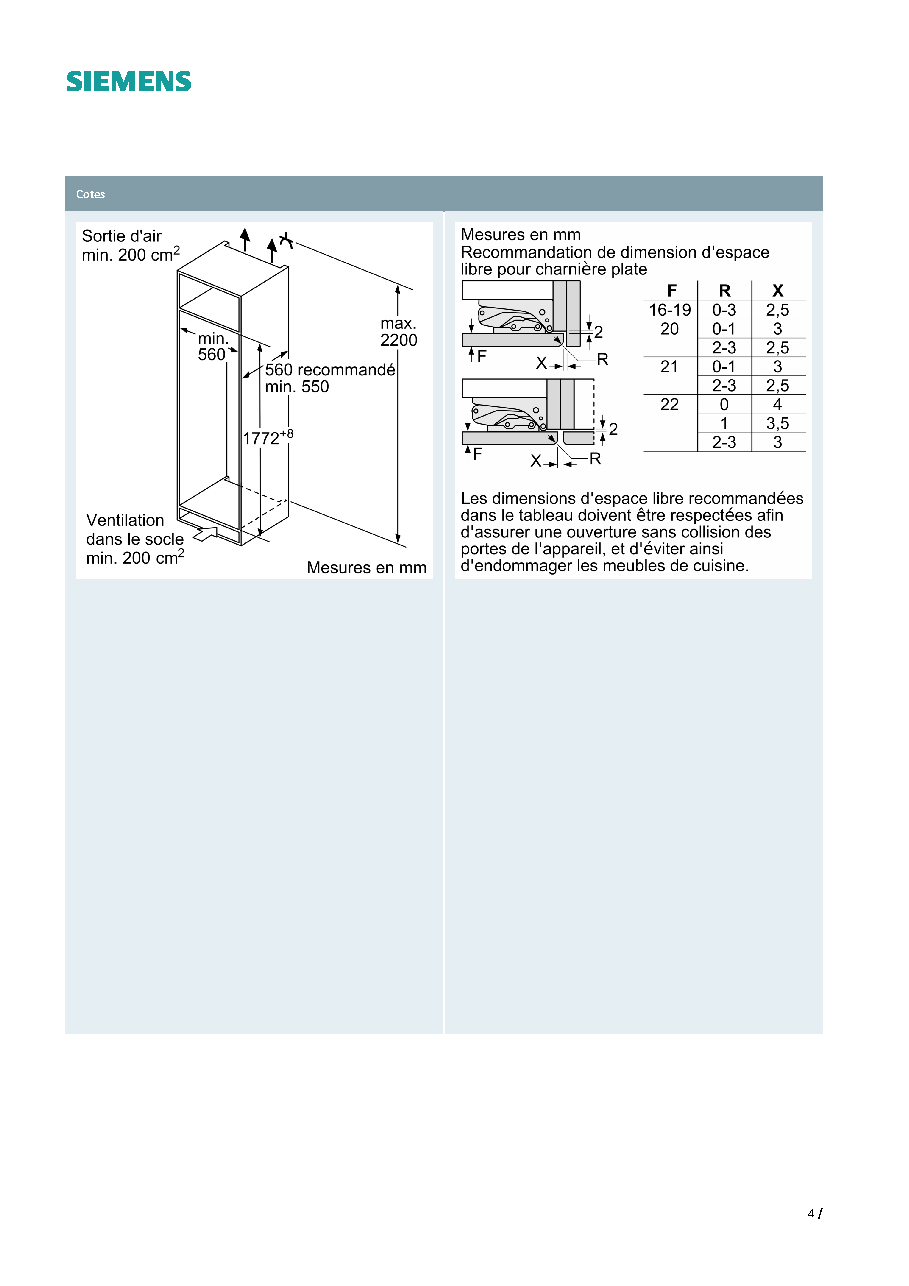 Fiche technique fournisseur