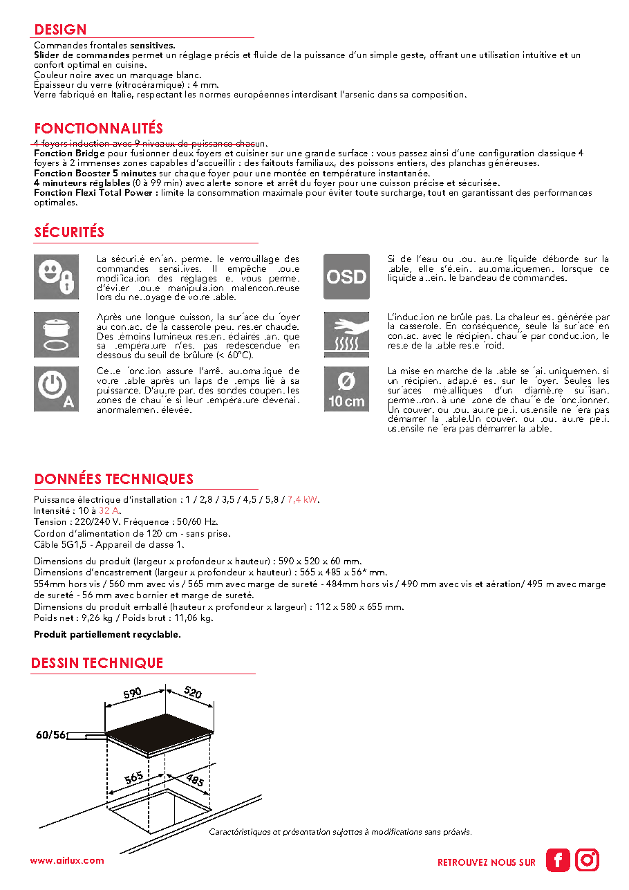 Fiche technique fournisseur