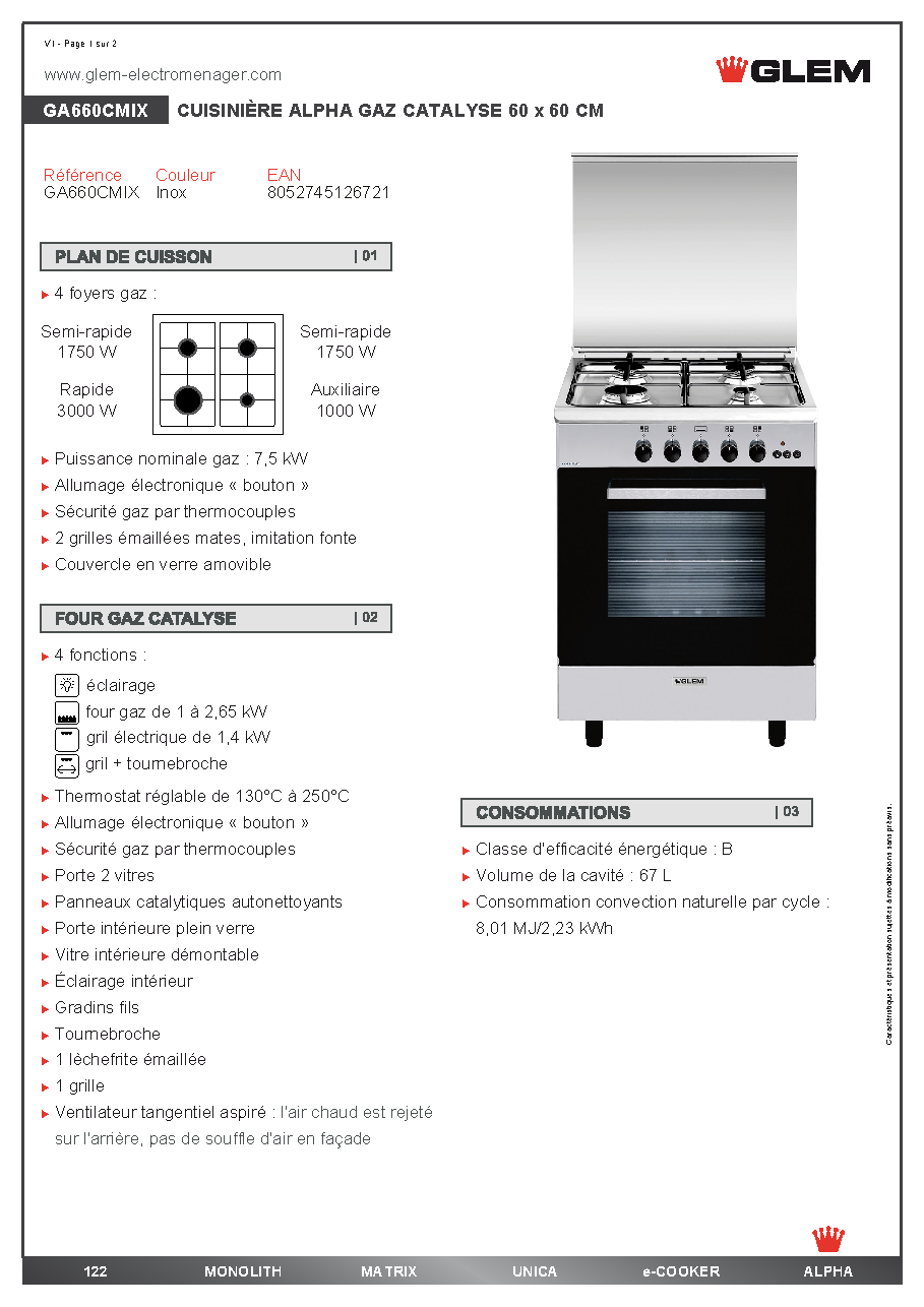 Fiche technique fournisseur