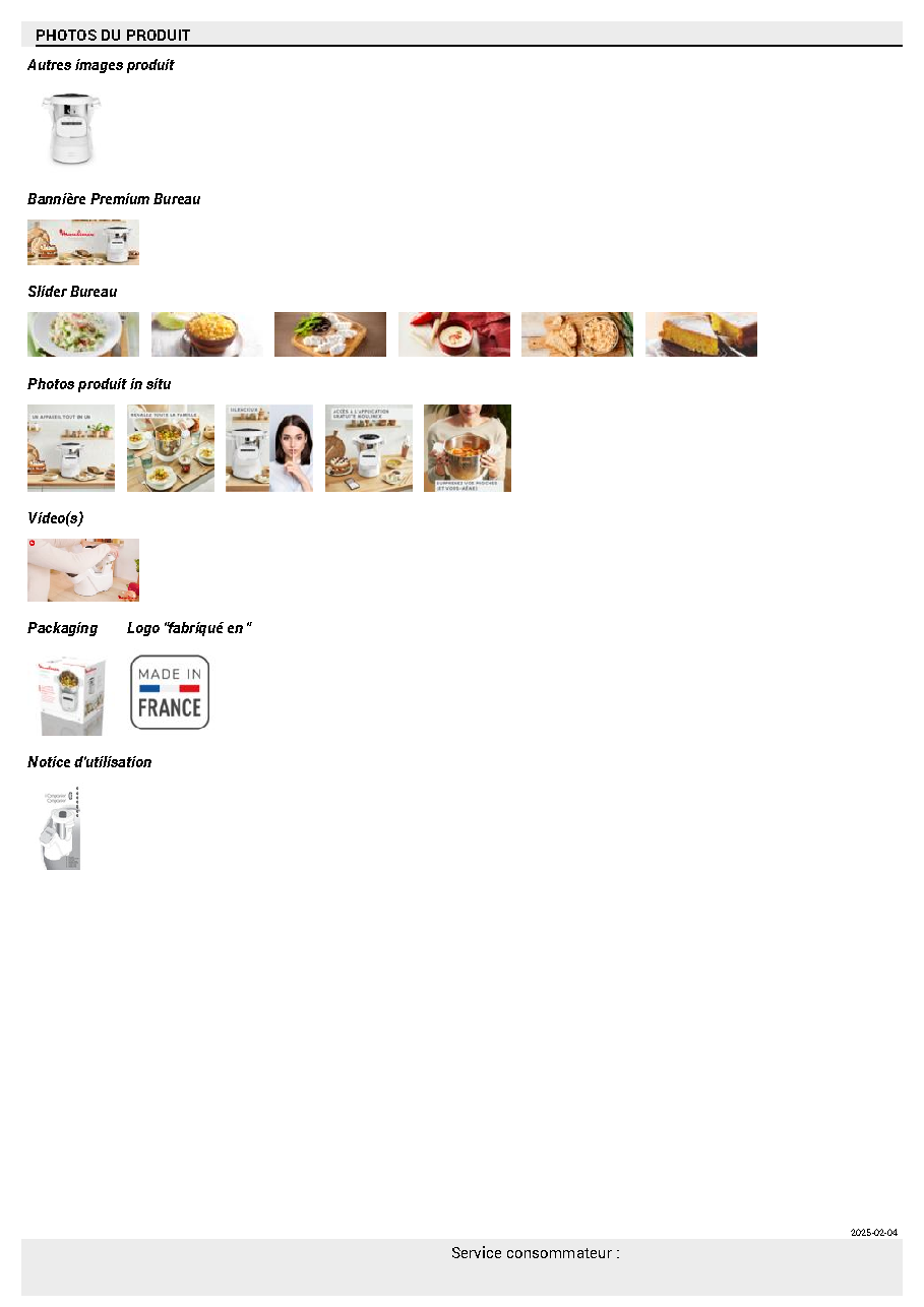 Fiche technique fournisseur