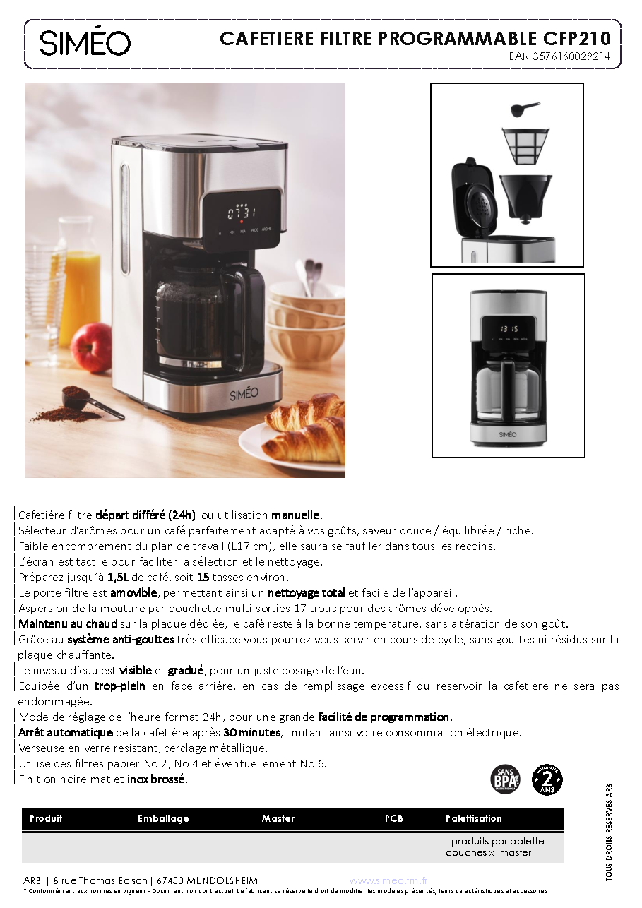 Fiche technique fournisseur