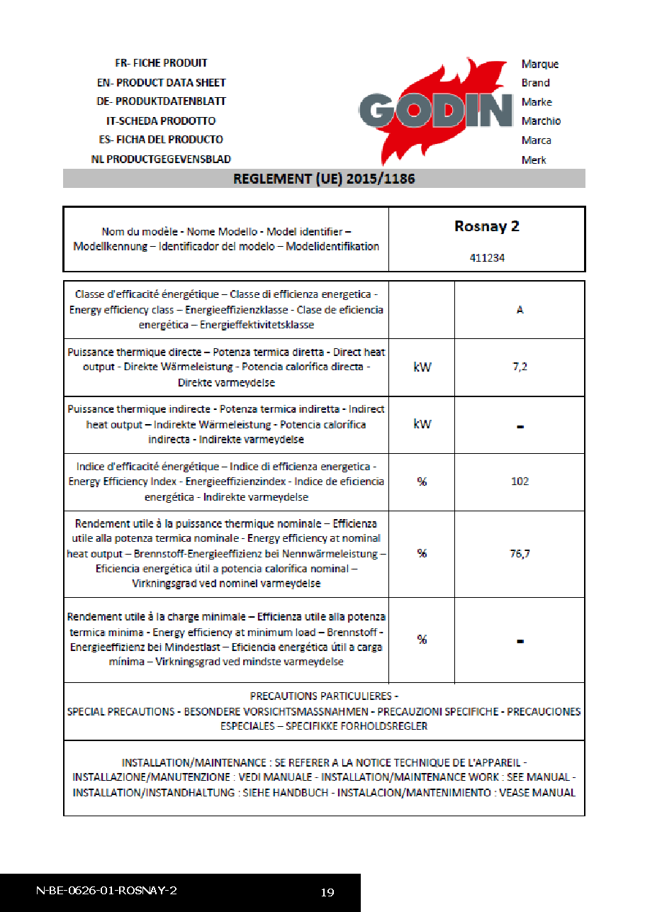 Fiche technique fournisseur
