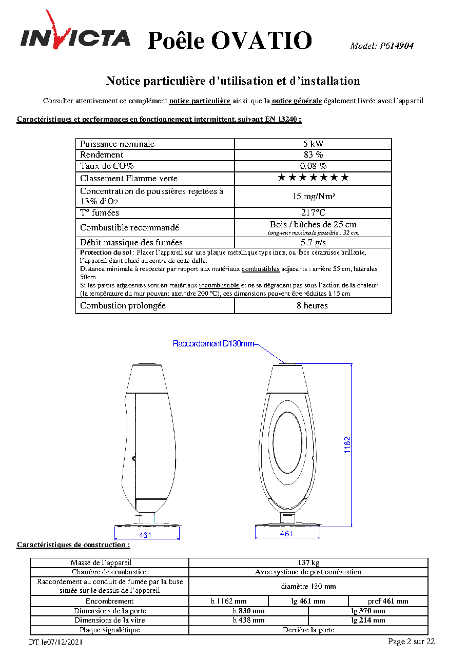Fiche technique fournisseur