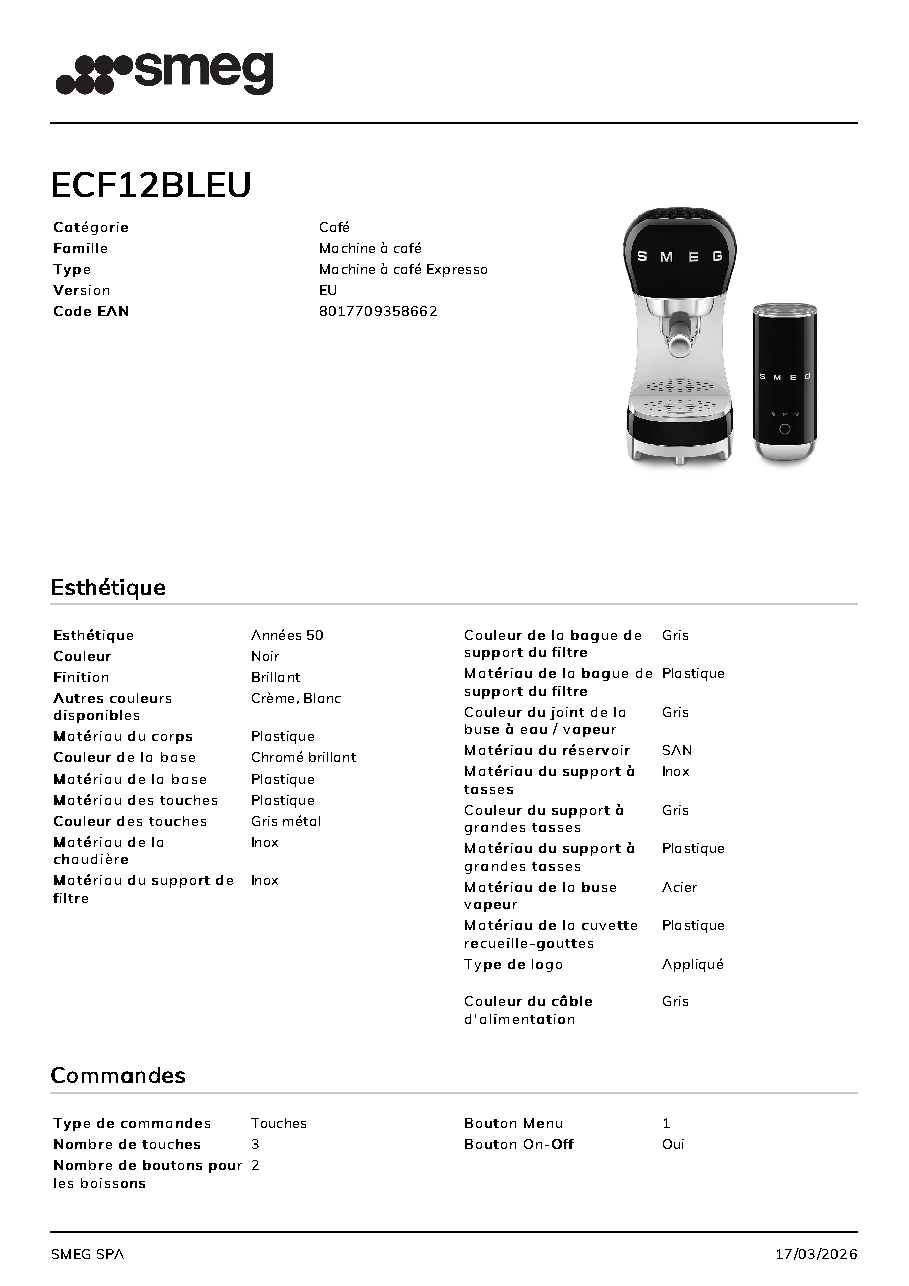 Fiche technique fournisseur