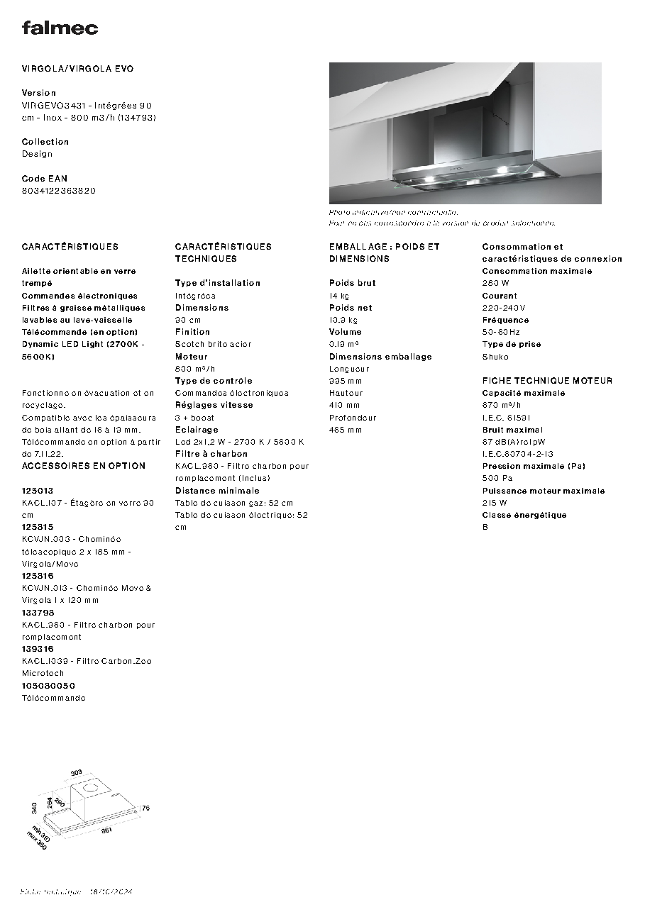 Fiche technique fournisseur