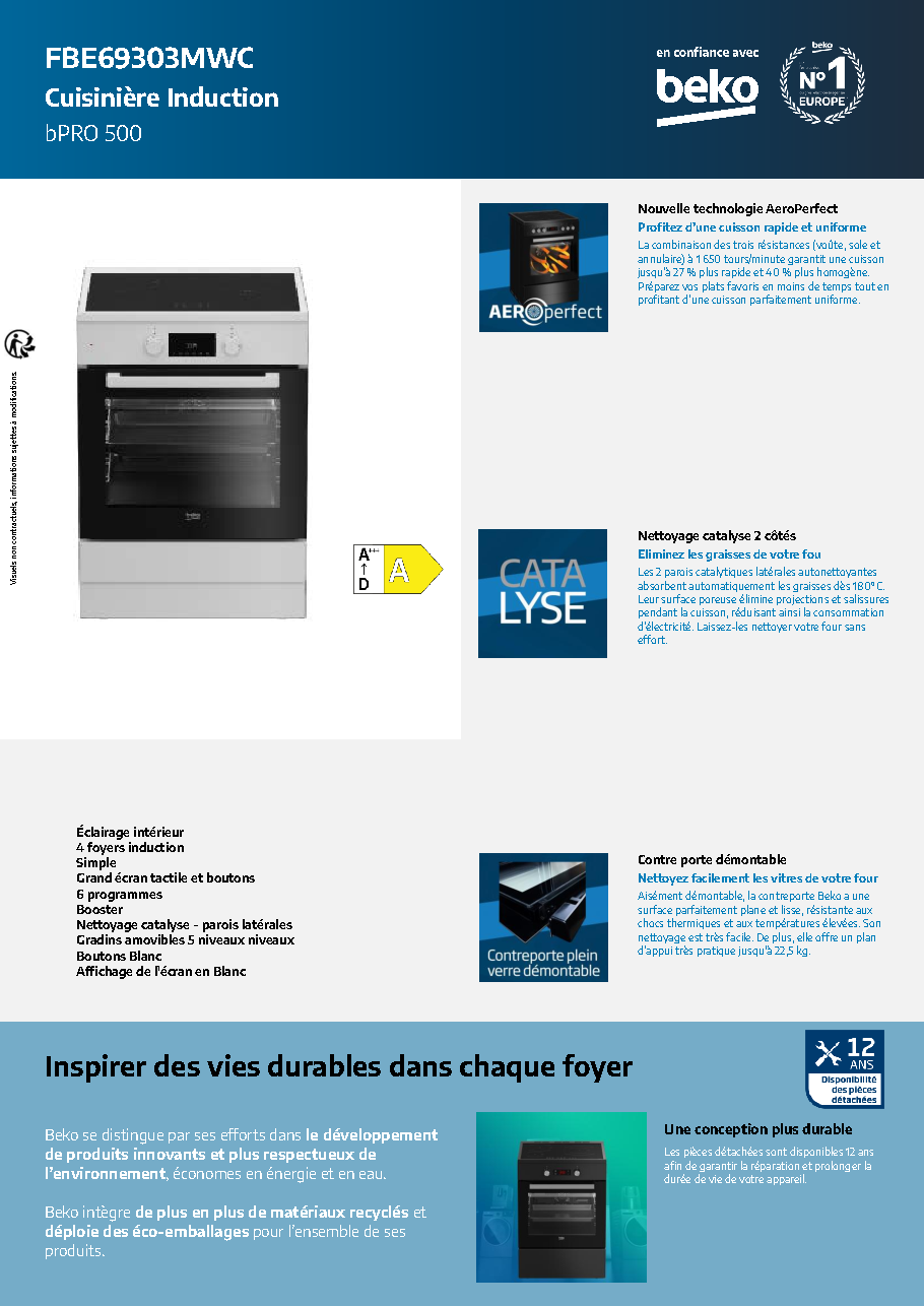 Fiche technique fournisseur