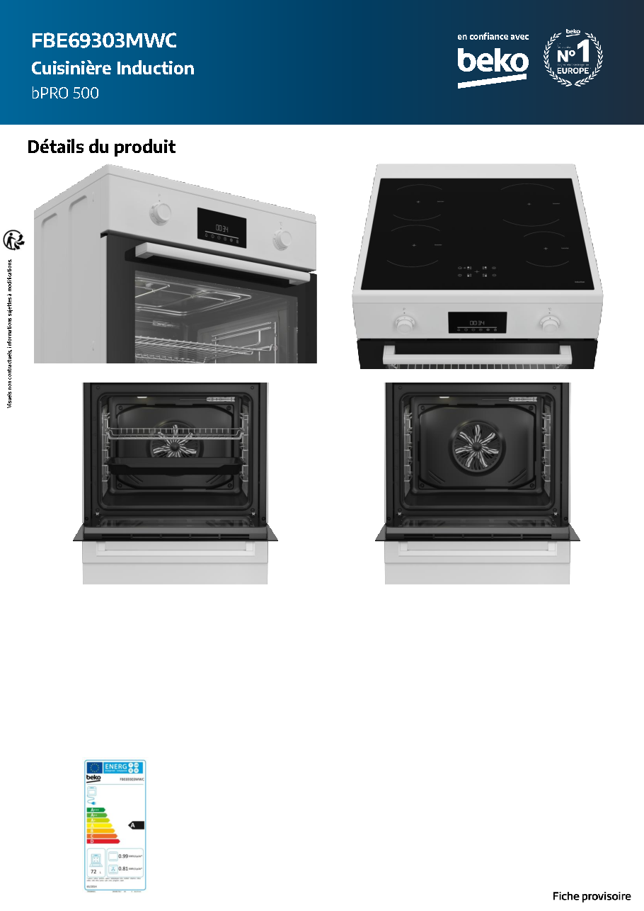 Fiche technique fournisseur