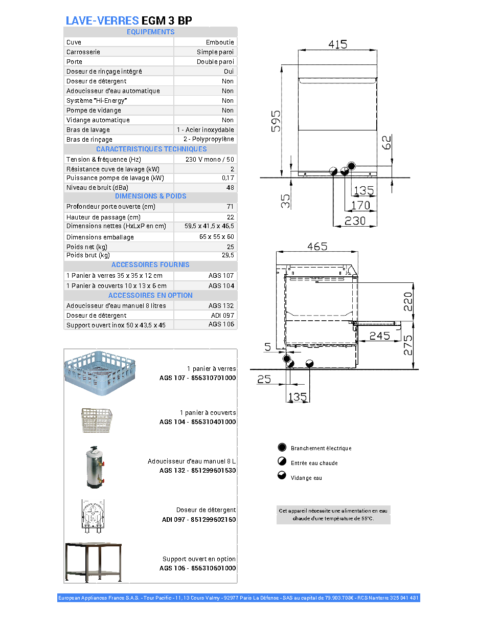 Fiche technique fournisseur