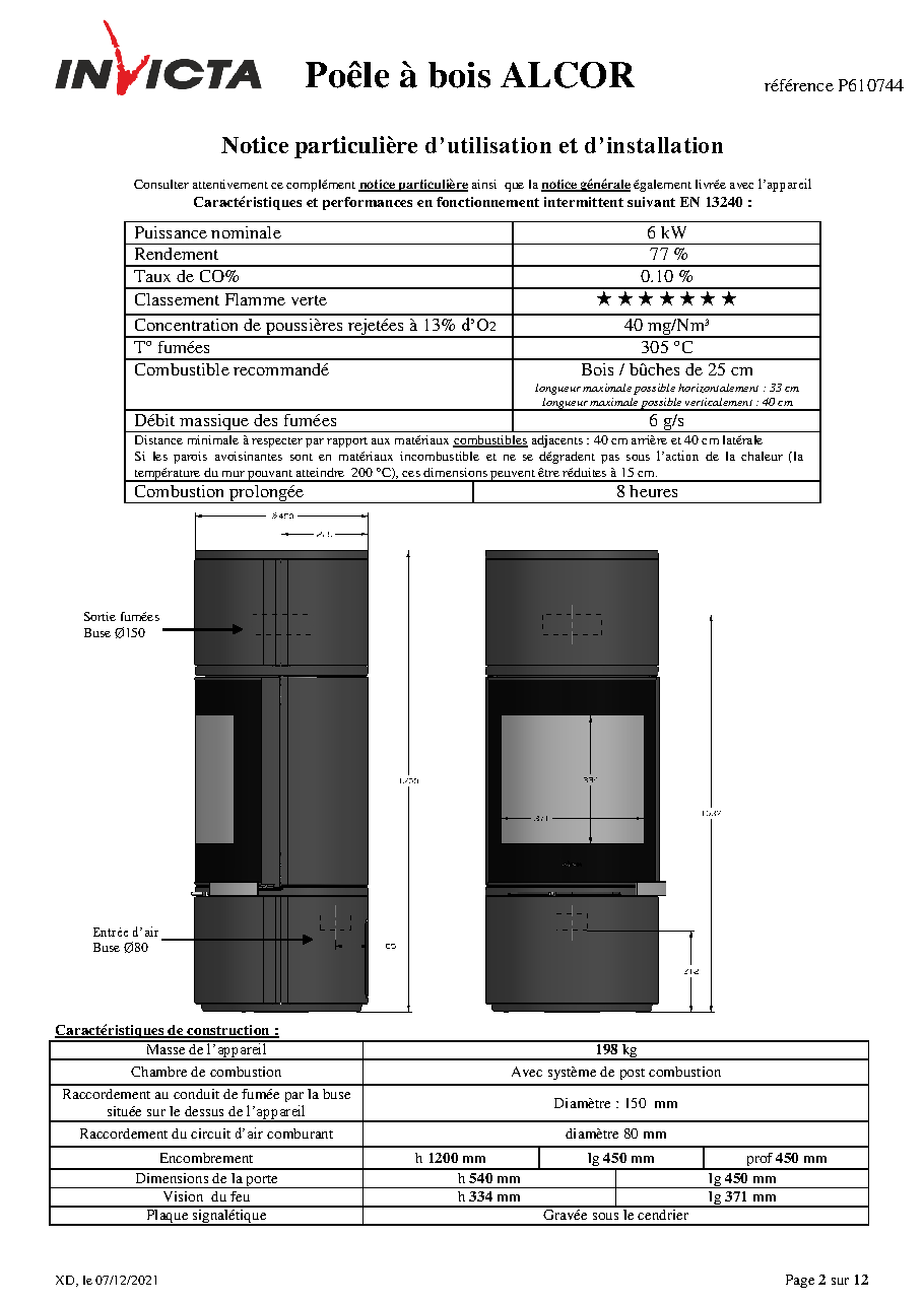 Fiche technique fournisseur