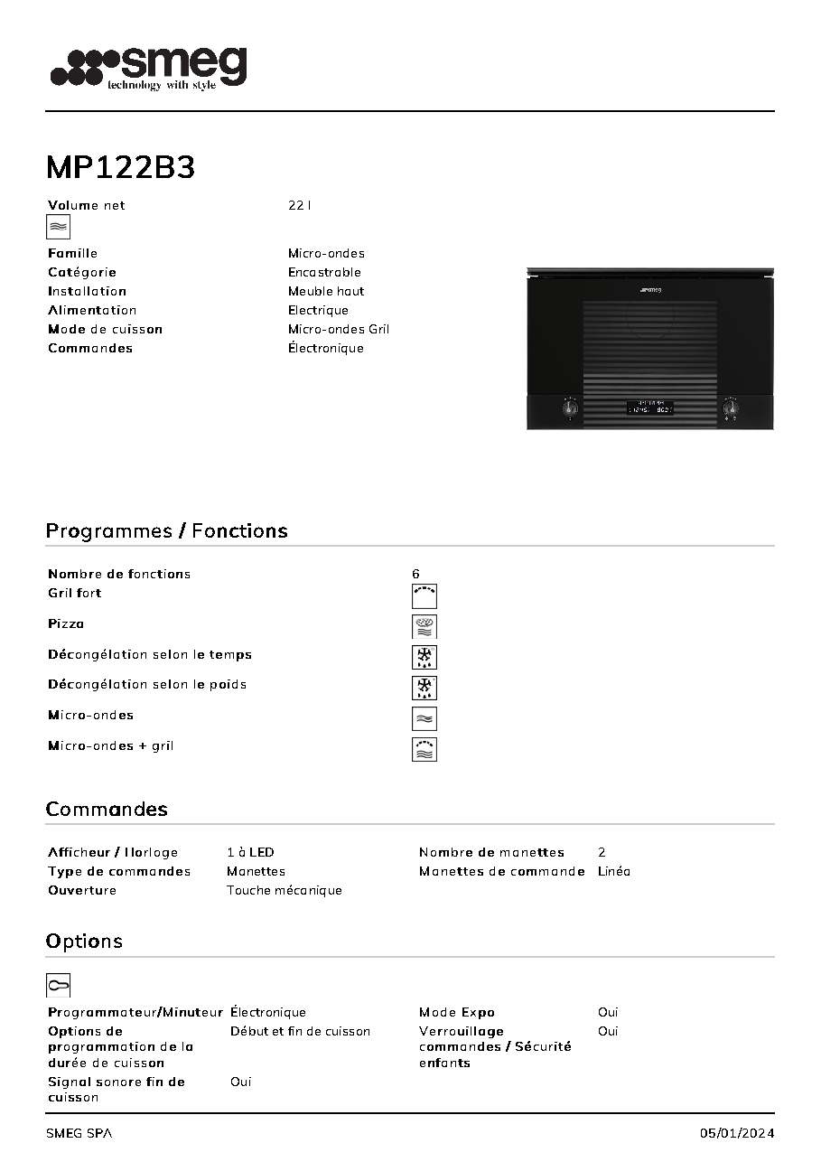 Fiche technique fournisseur