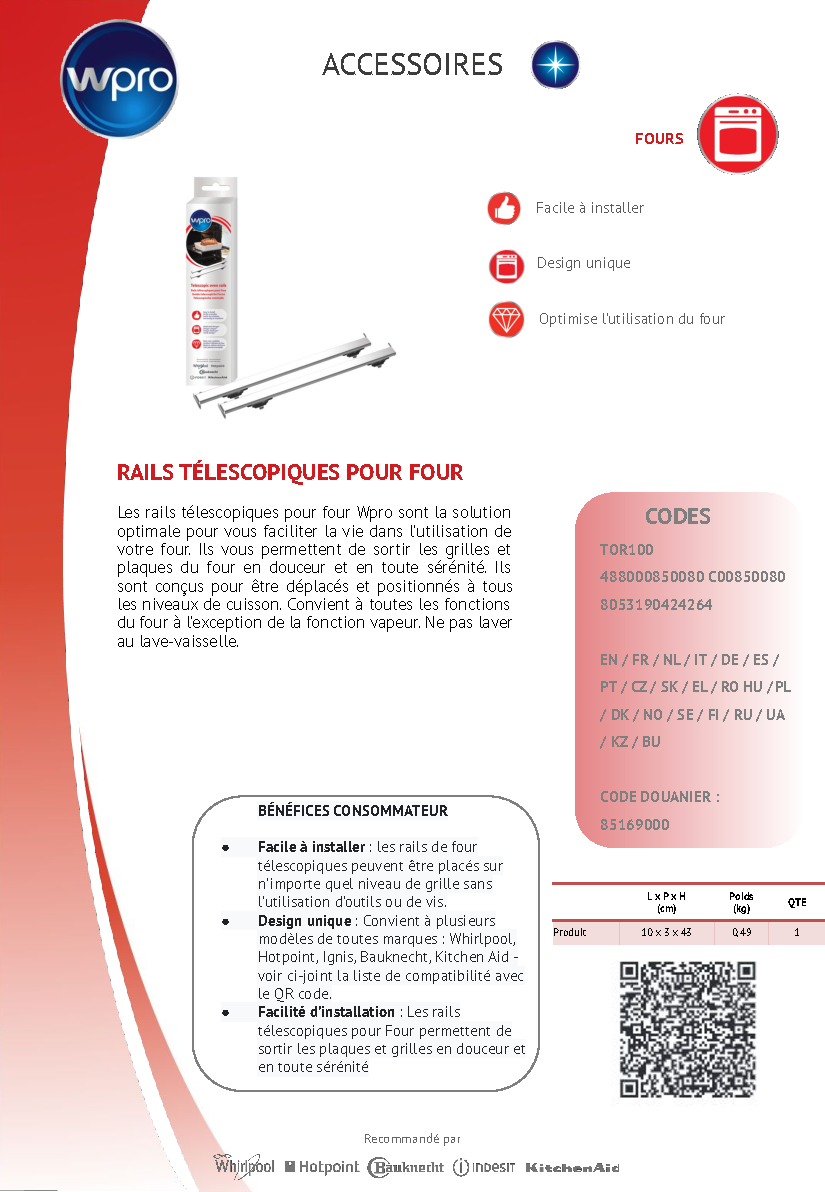 Fiche technique fournisseur