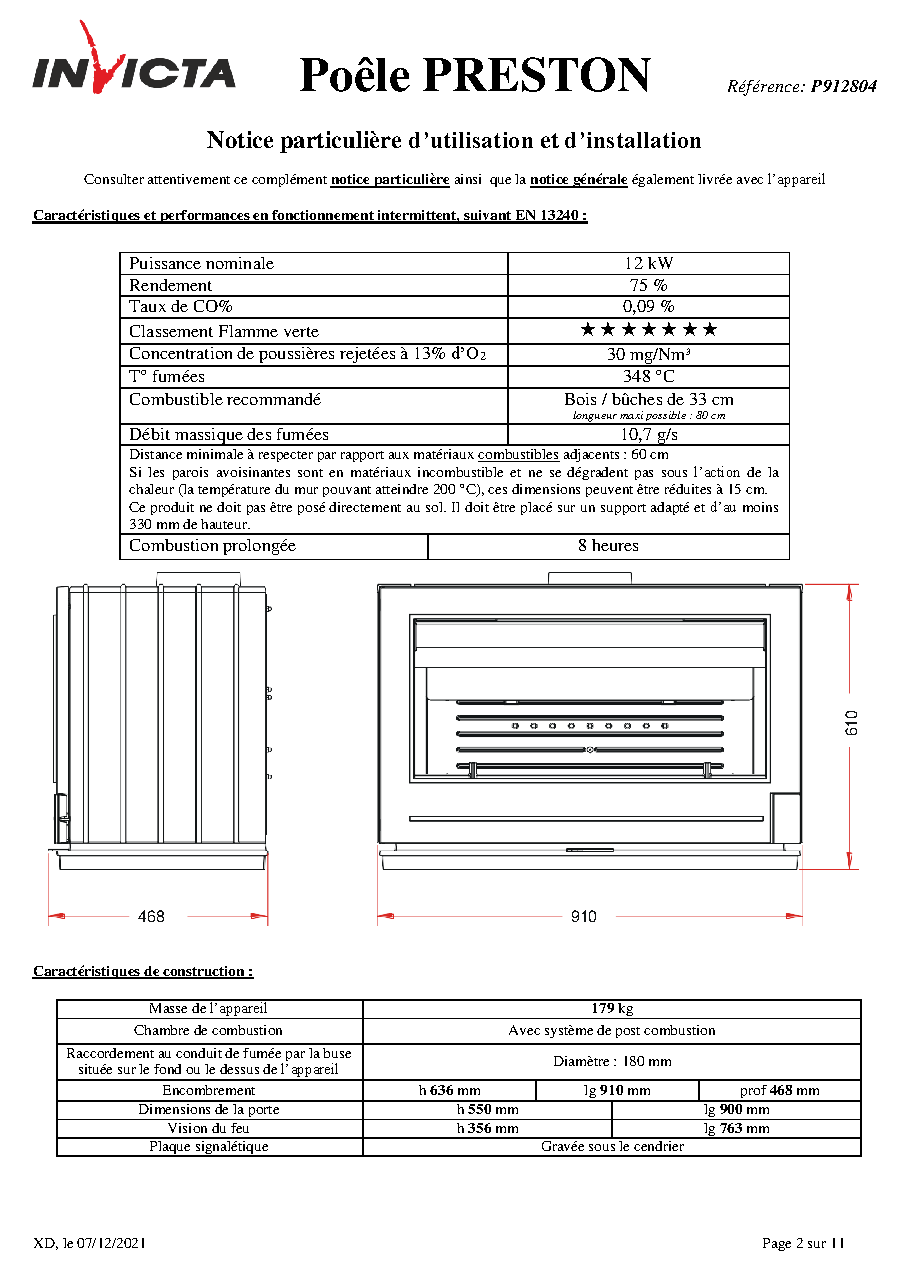 Fiche technique fournisseur