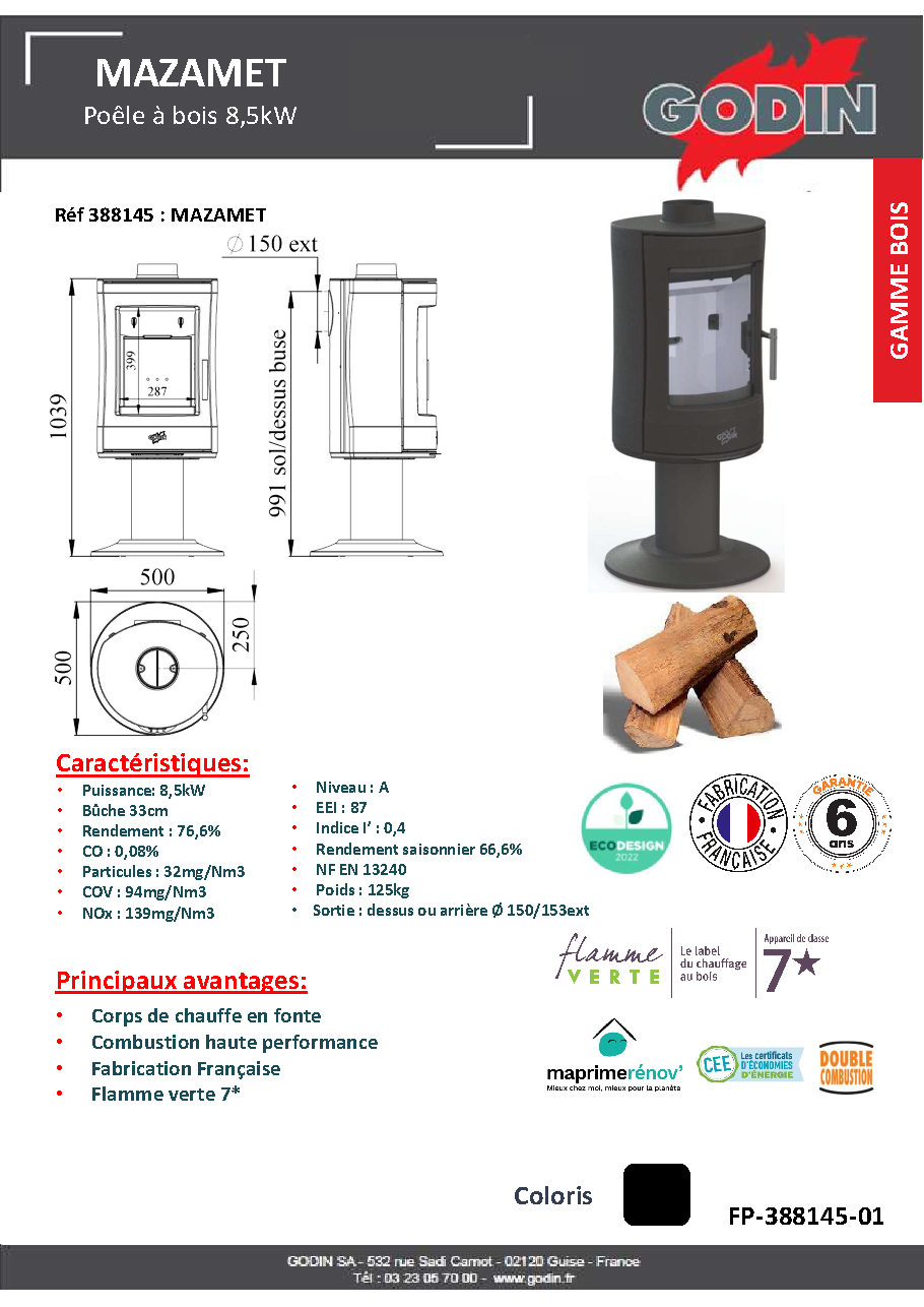 Fiche technique fournisseur