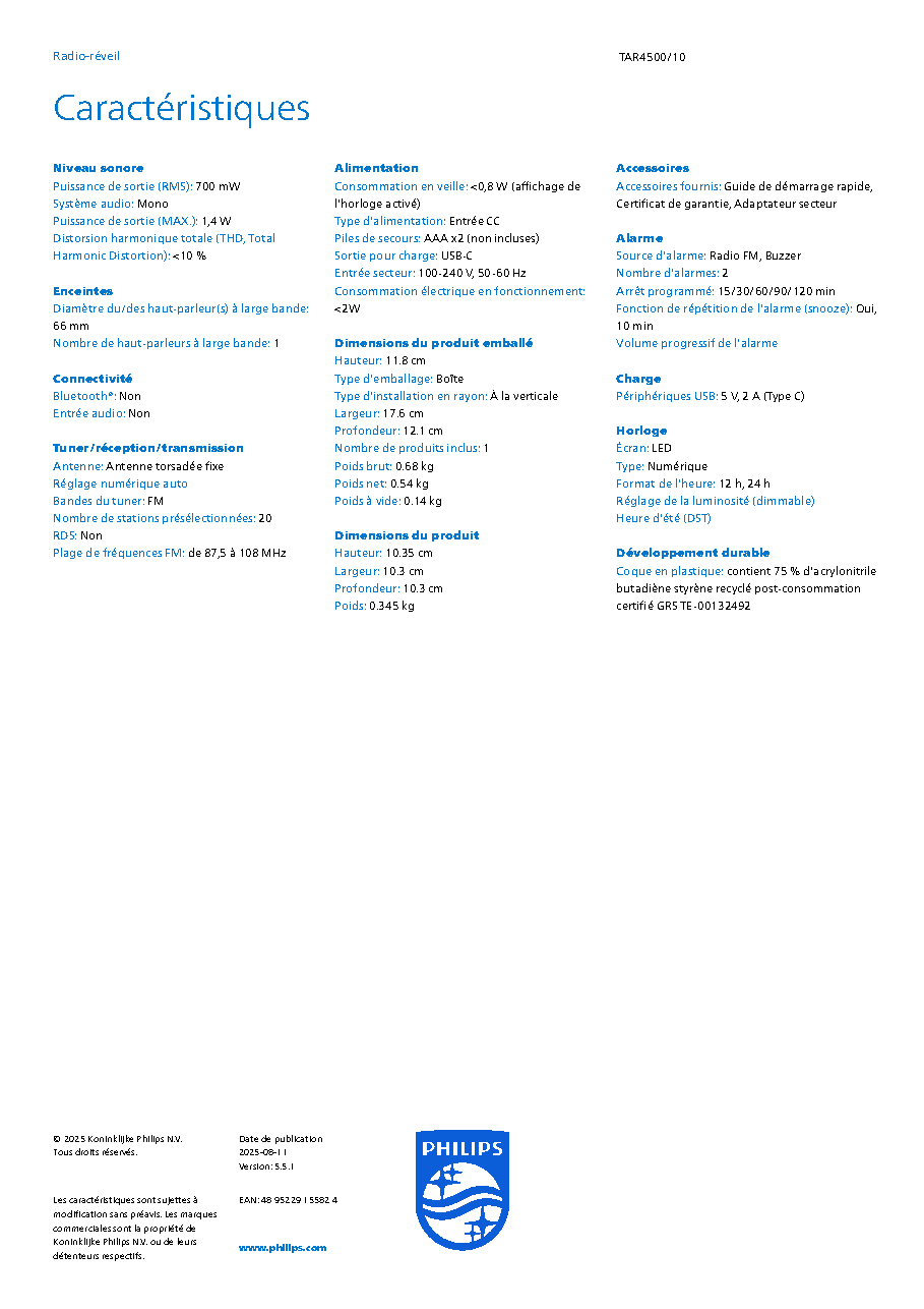 Fiche technique fournisseur