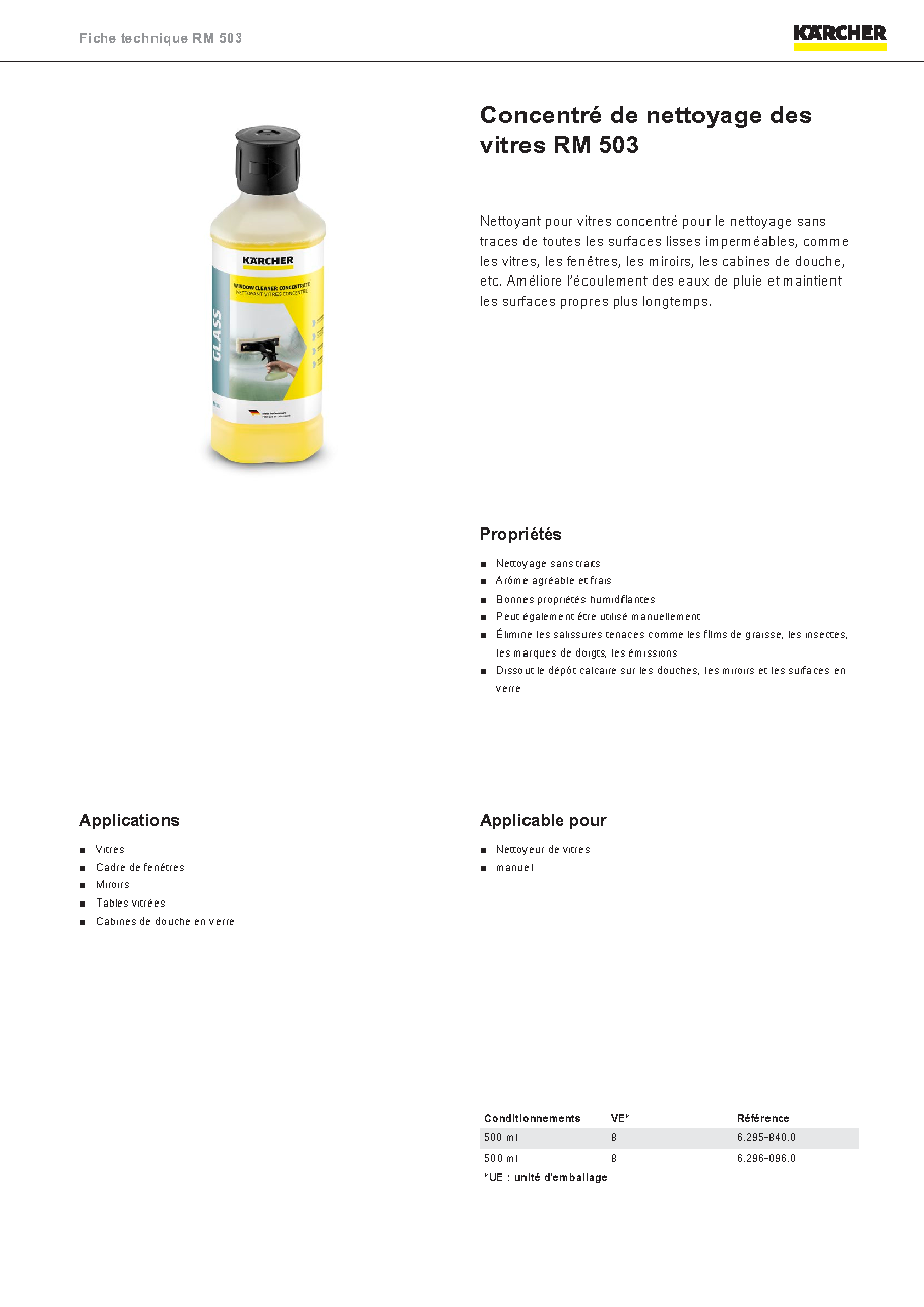 Fiche technique fournisseur