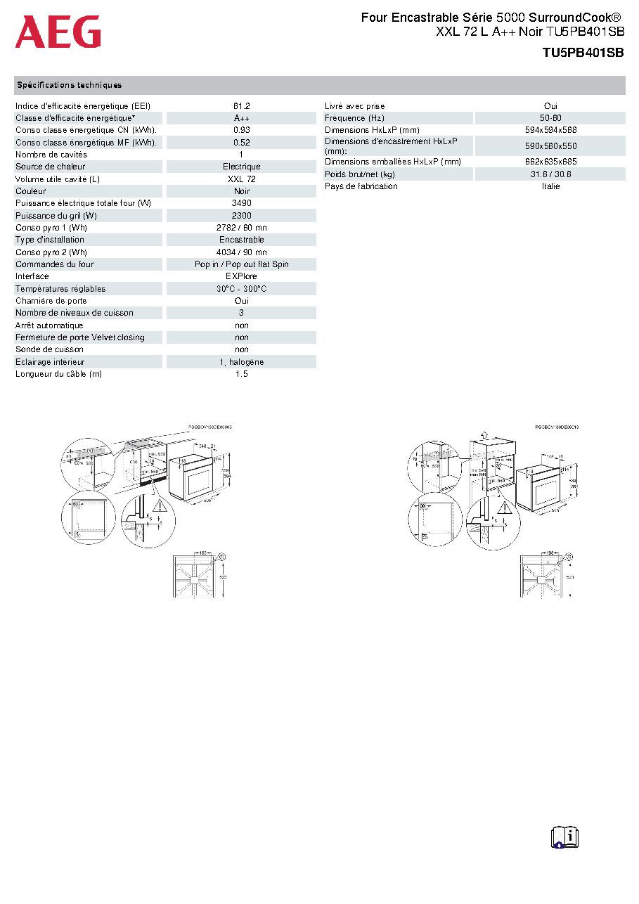 Fiche technique fournisseur