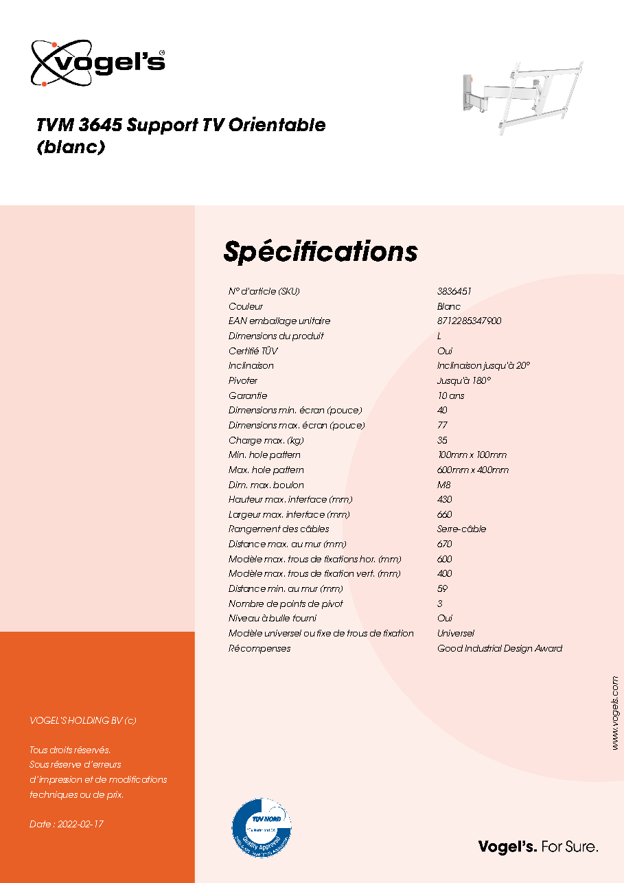 Fiche technique fournisseur