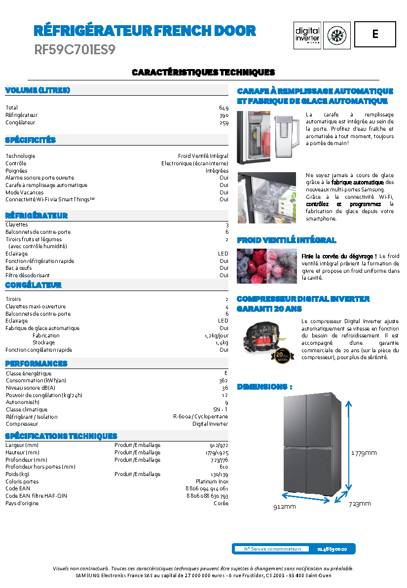 Fiche technique fournisseur