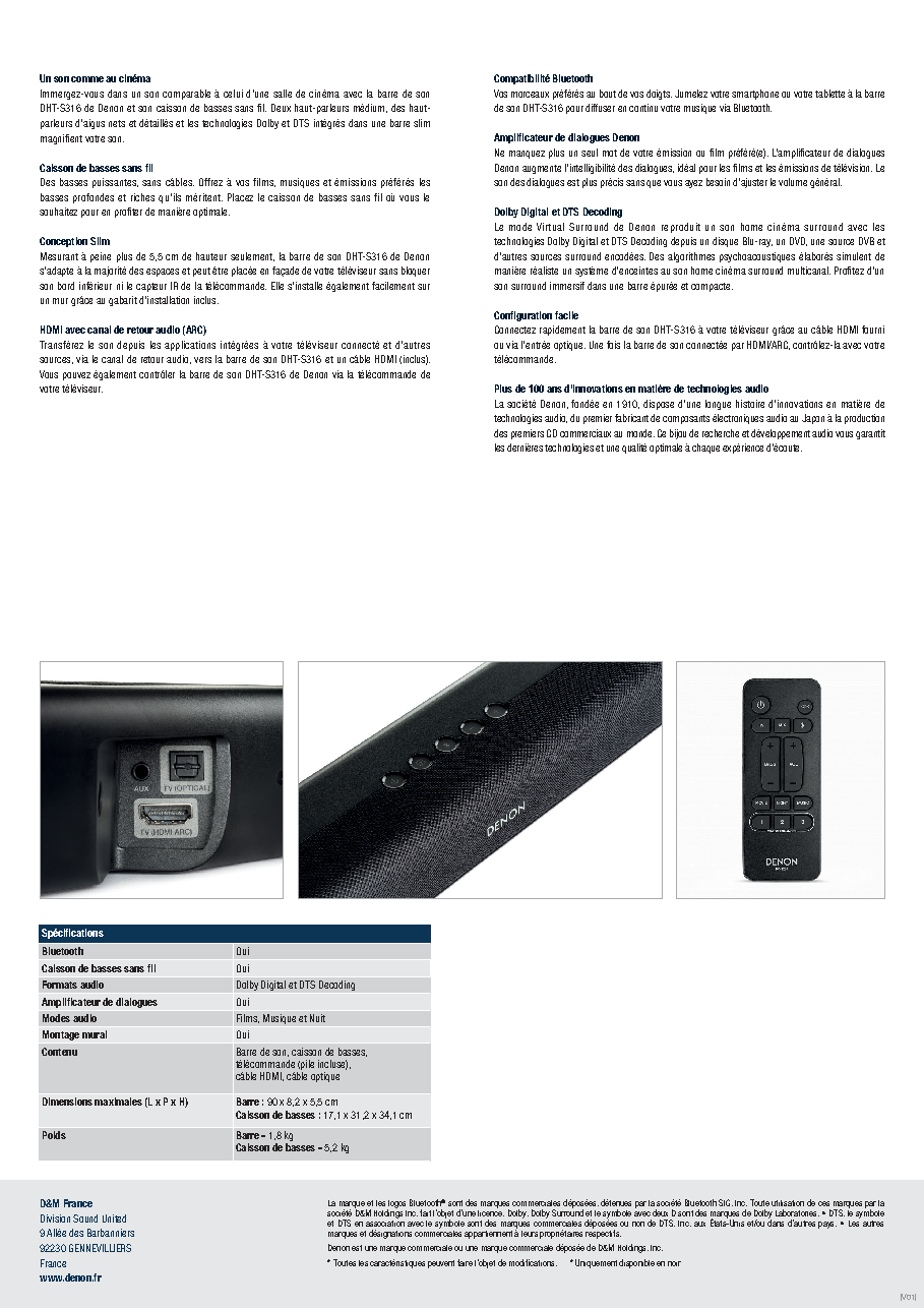 Fiche technique fournisseur