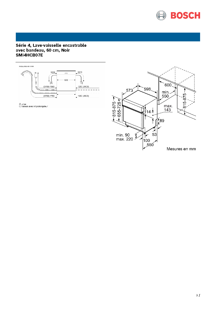 Fiche technique fournisseur