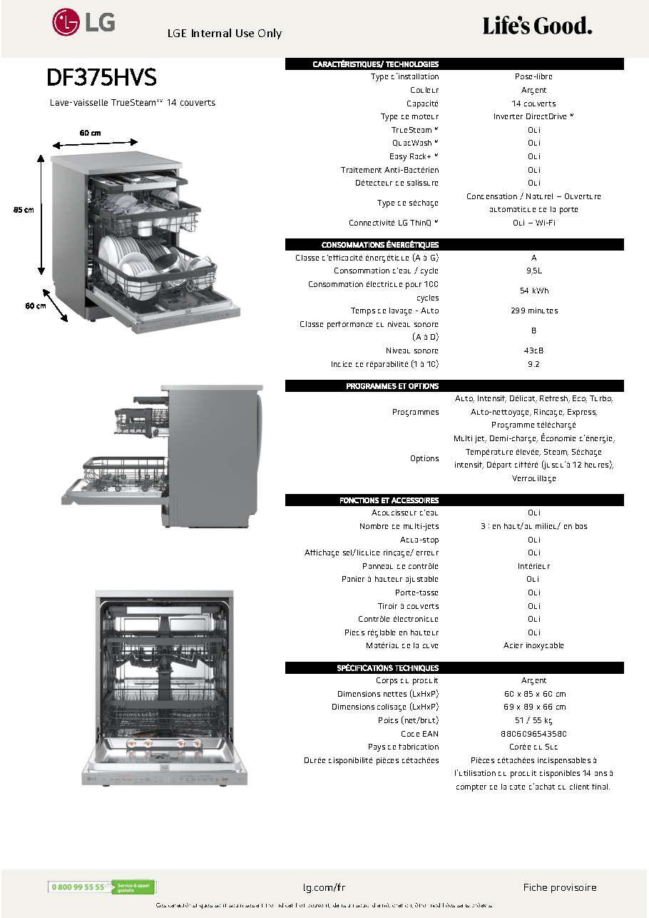 Fiche technique fournisseur
