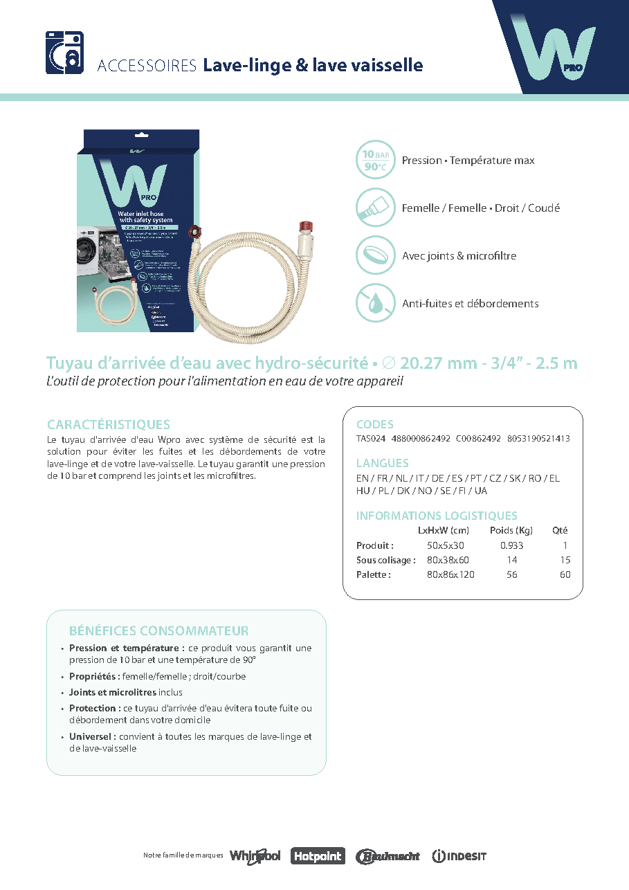 Fiche technique fournisseur