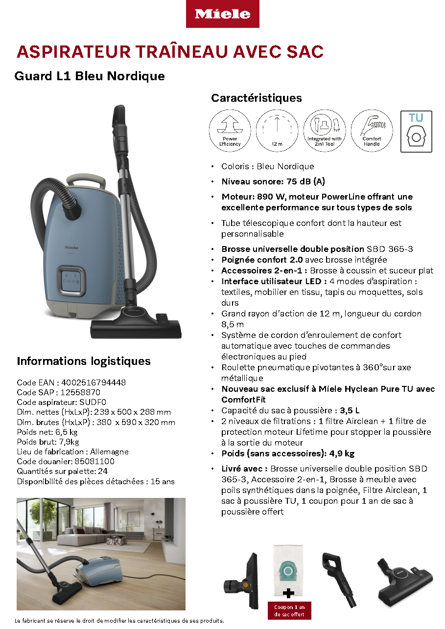 Fiche technique fournisseur