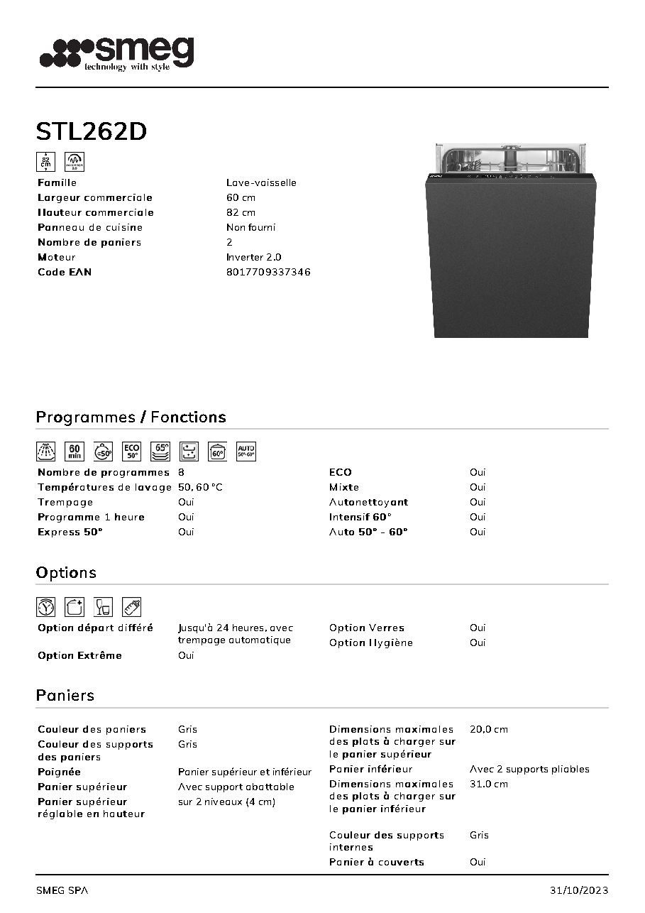 Fiche technique fournisseur