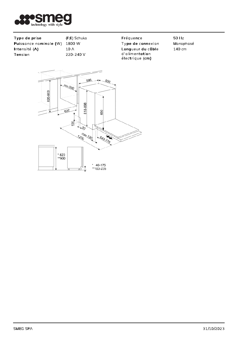 Fiche technique fournisseur