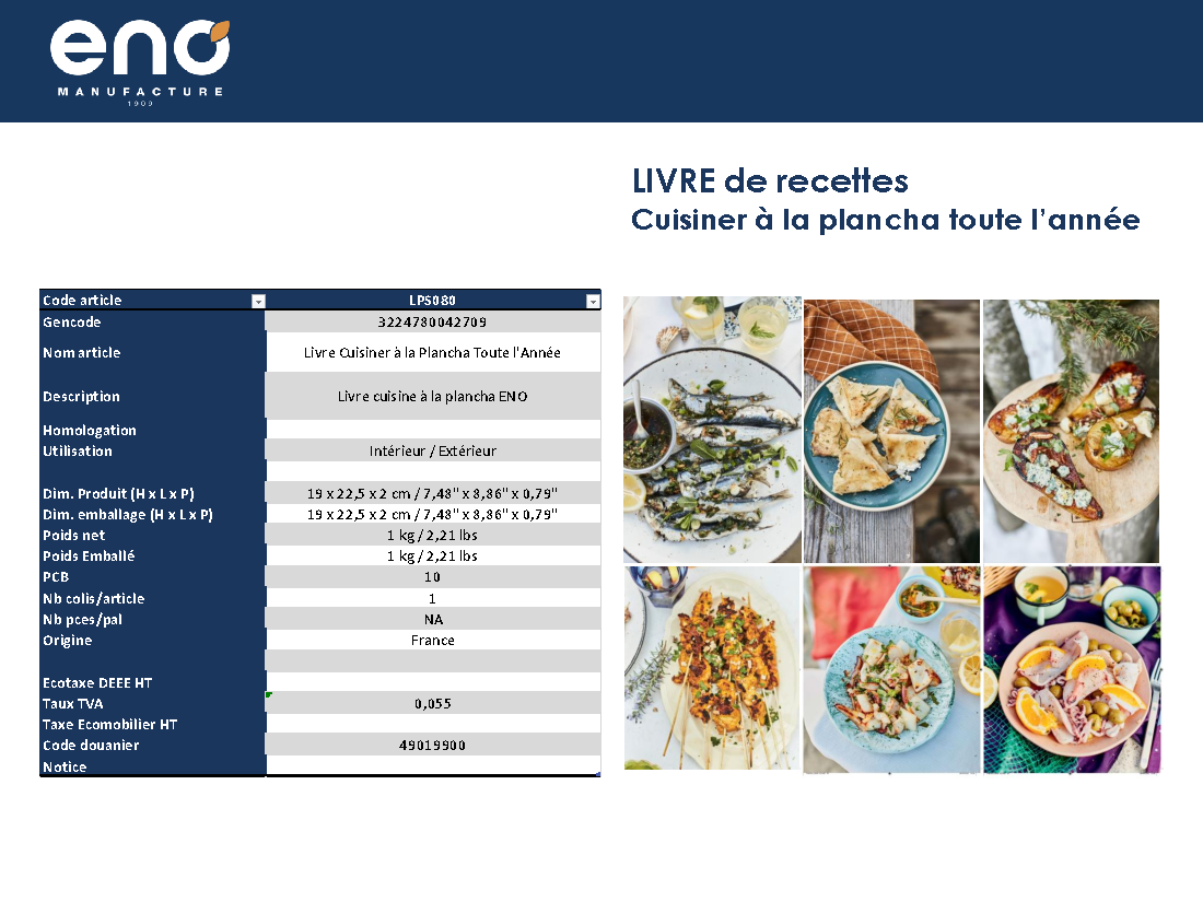 Fiche technique fournisseur