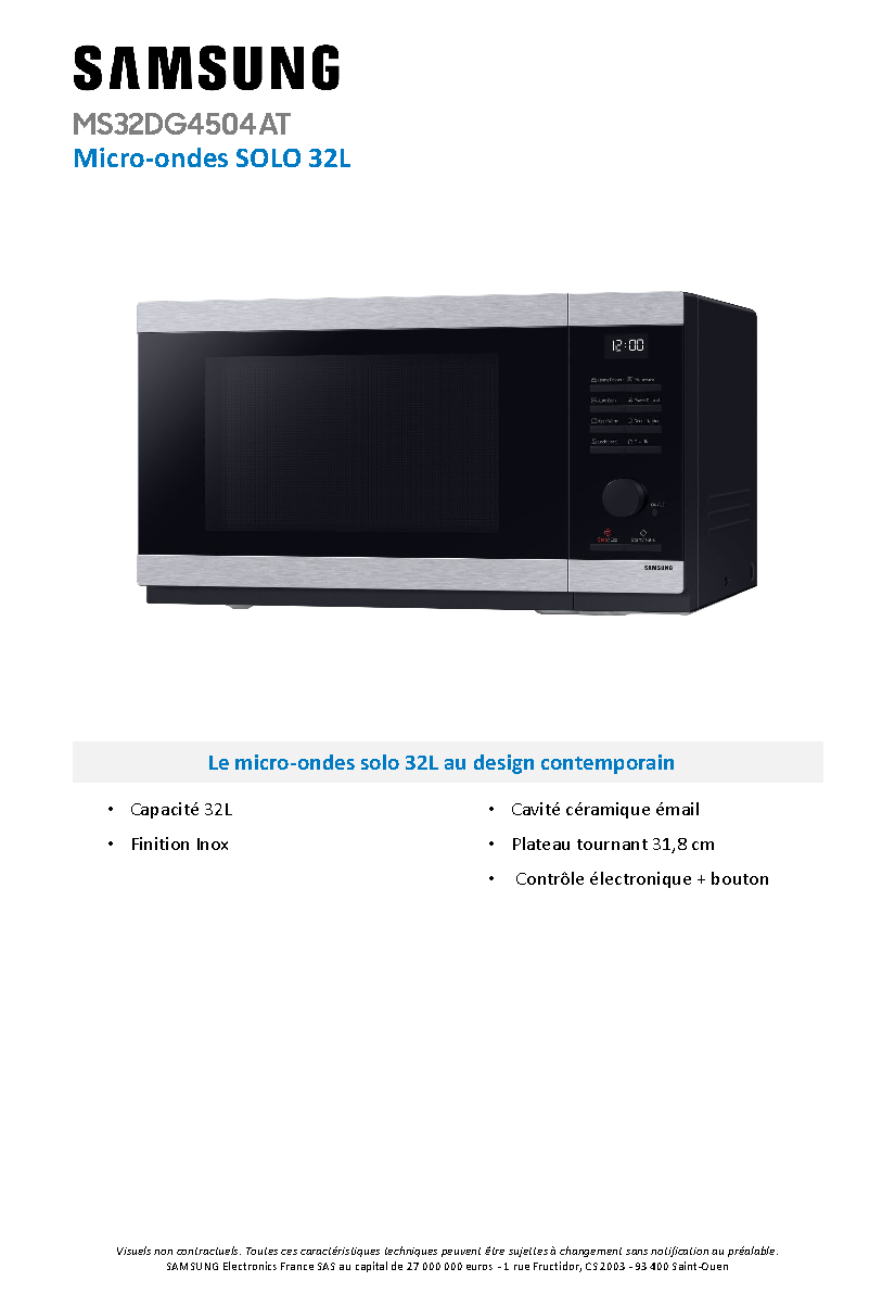 Fiche technique fournisseur