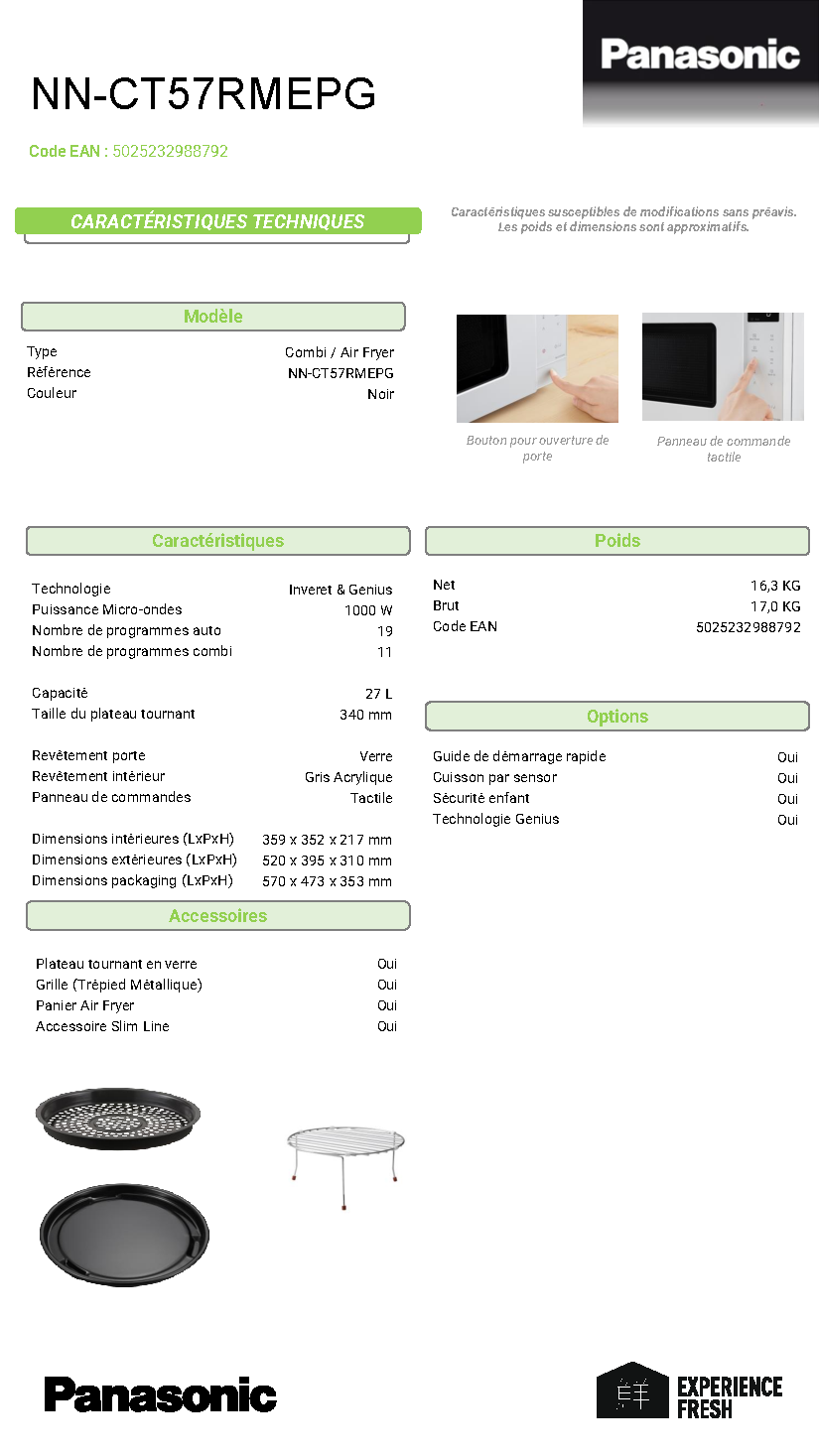 Fiche technique fournisseur