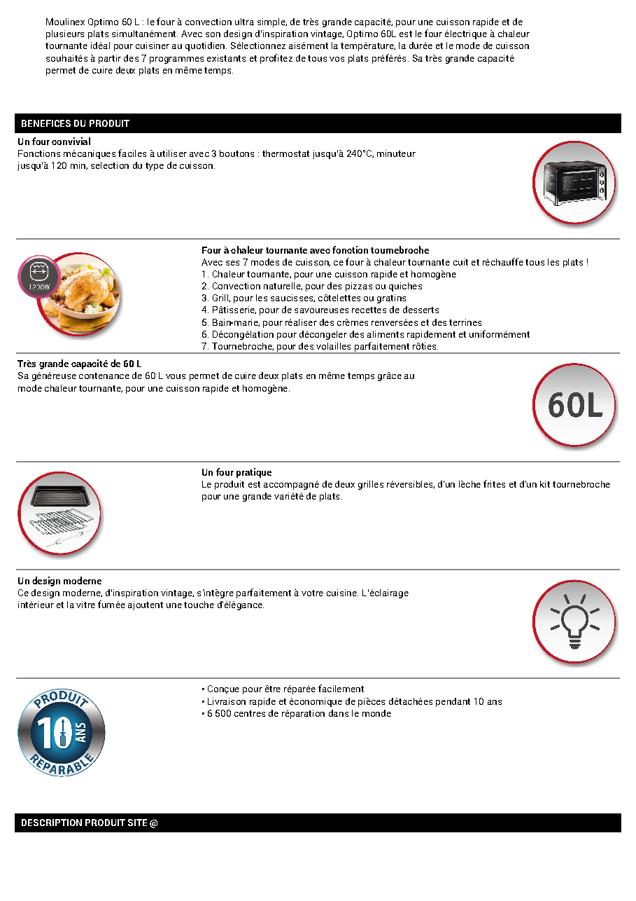 Fiche technique fournisseur