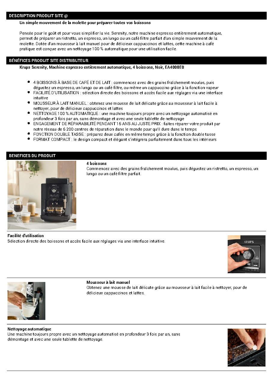 Fiche technique fournisseur
