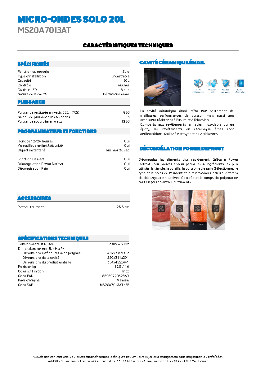 Fiche technique fournisseur