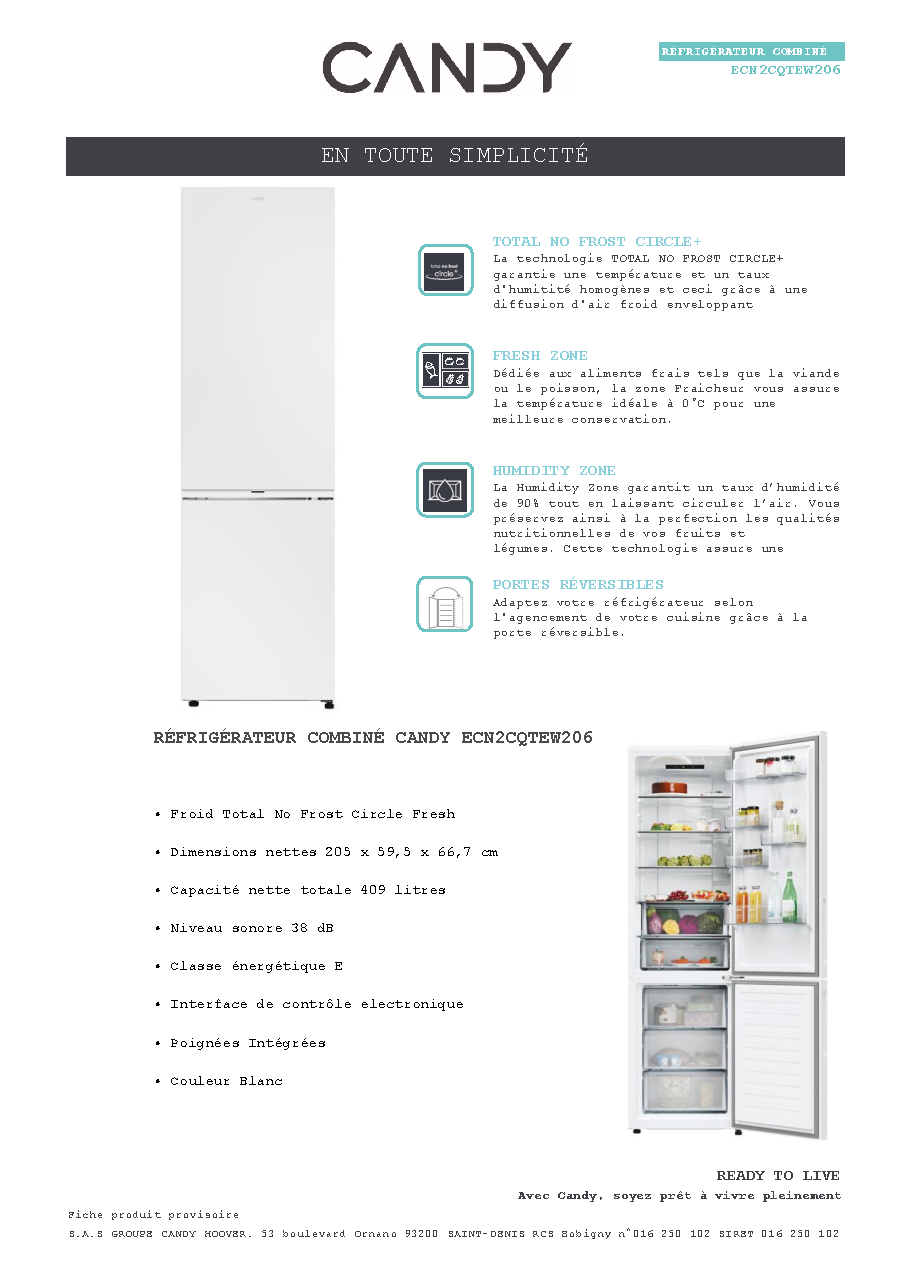 Fiche technique fournisseur