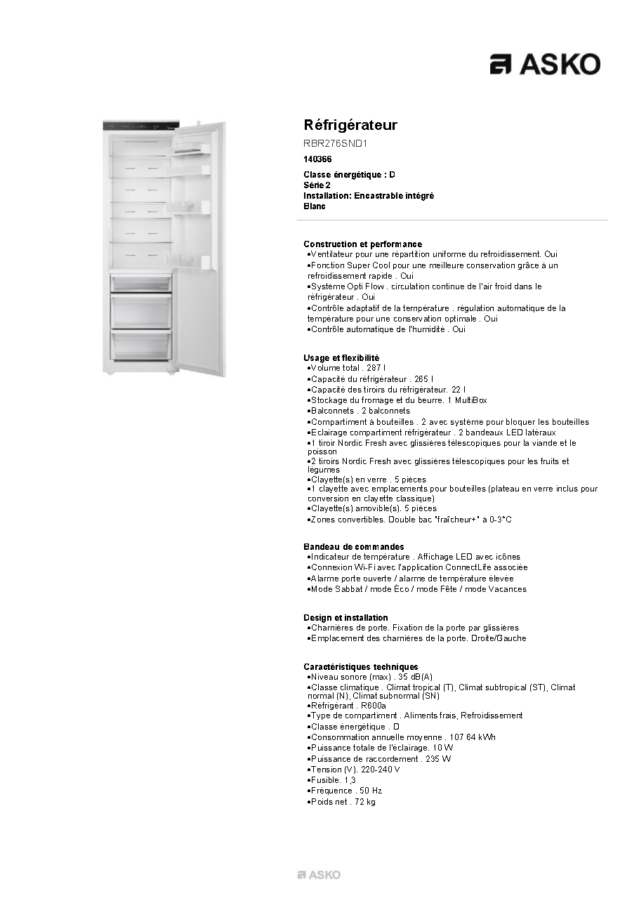 Fiche technique fournisseur