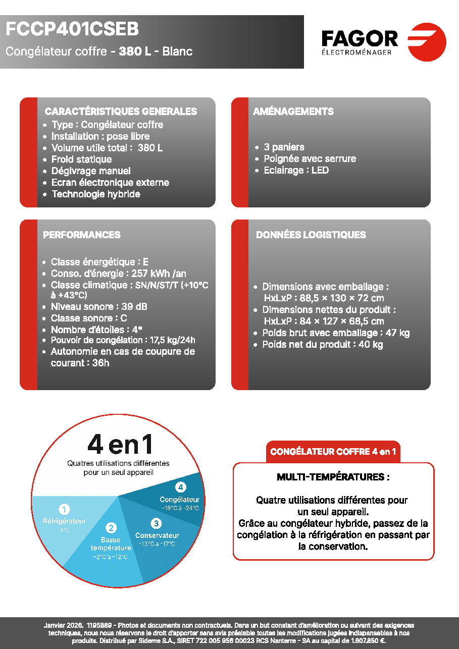 Fiche technique fournisseur