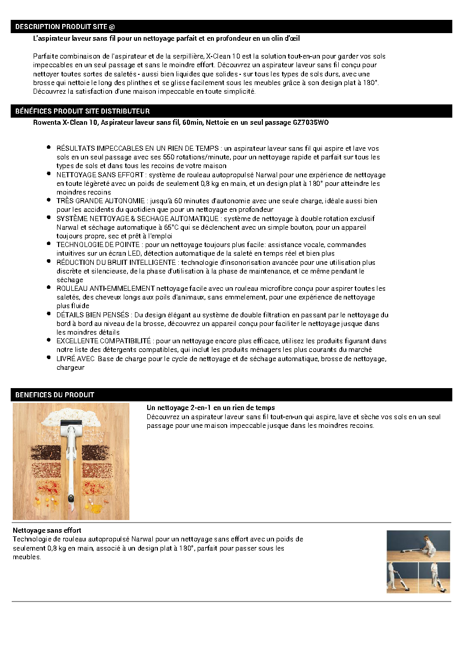 Fiche technique fournisseur