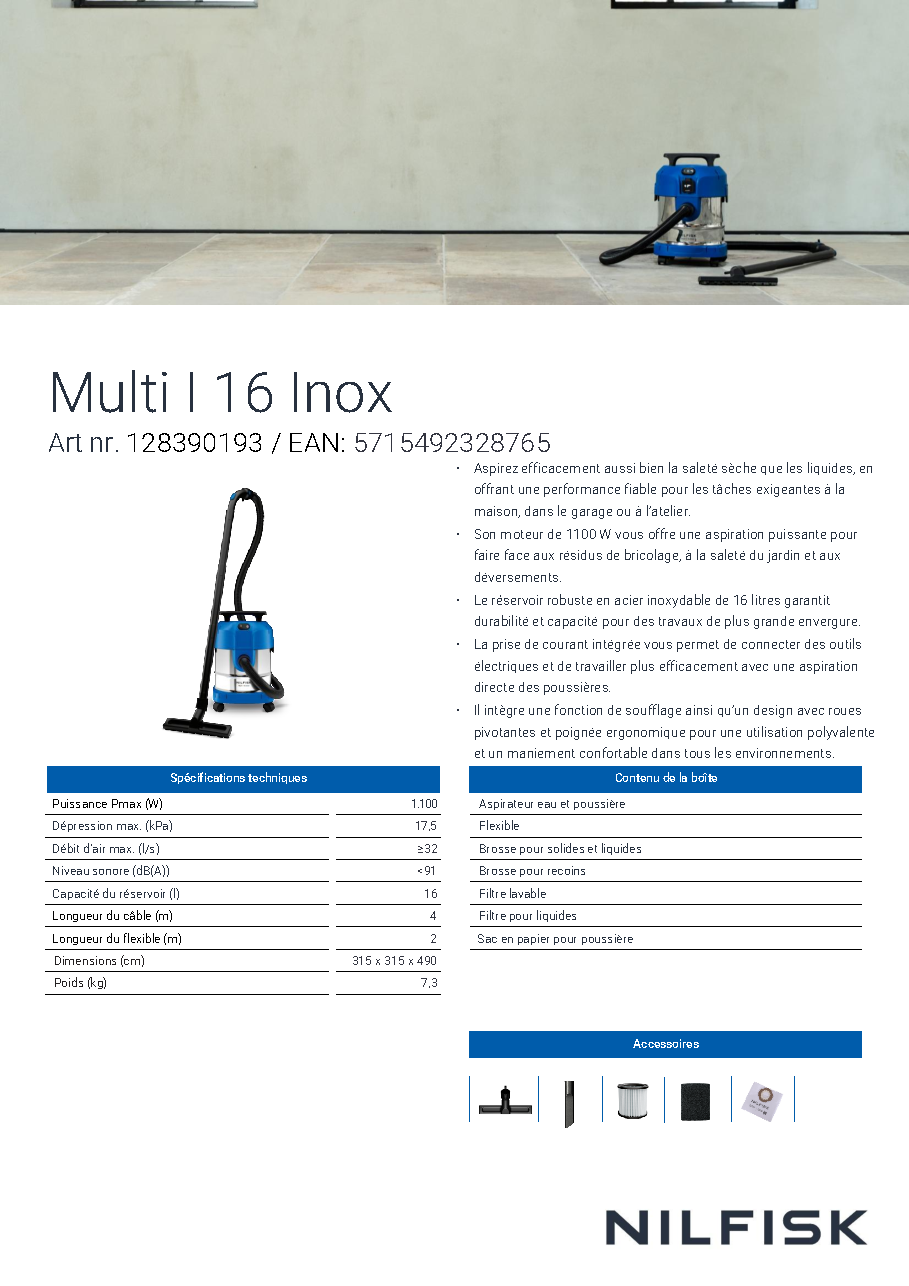 Fiche technique fournisseur