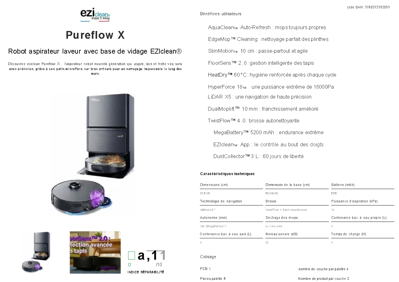 Fiche technique fournisseur