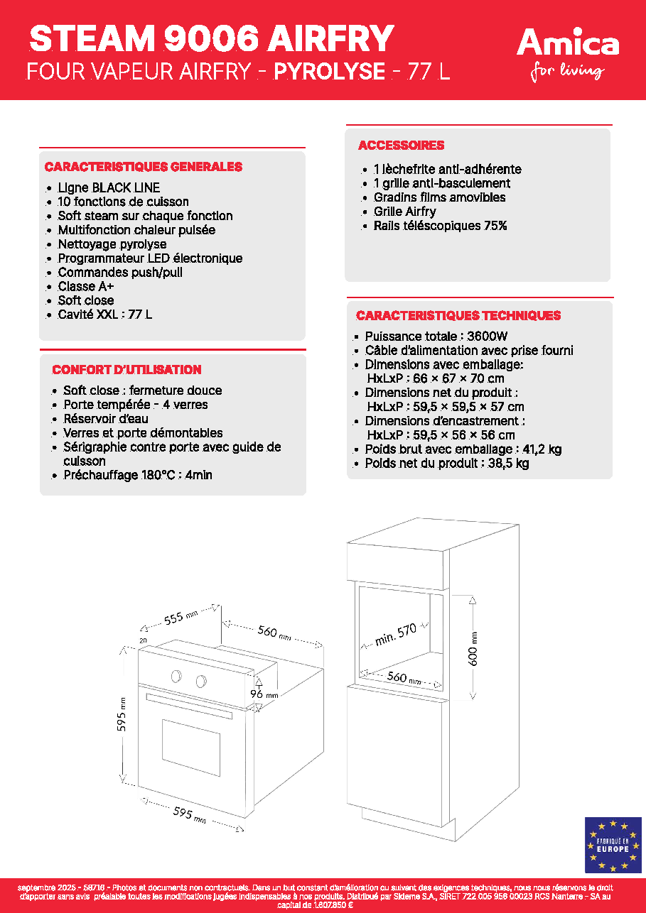 Fiche technique fournisseur