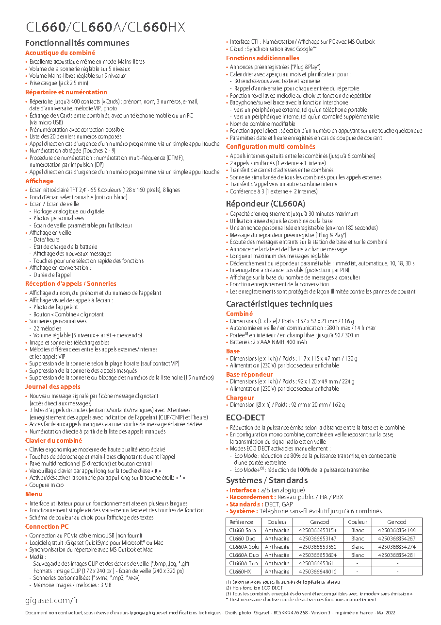 Fiche technique fournisseur