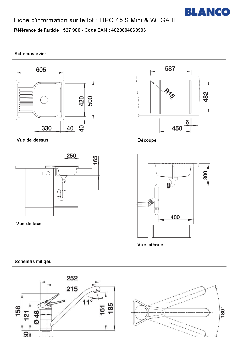 Fiche technique fournisseur