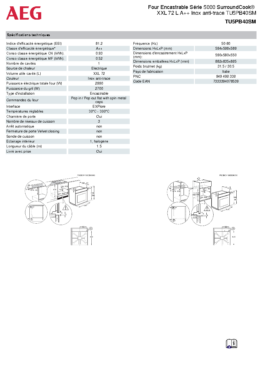 Fiche technique fournisseur